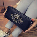 2016 Hot Fashion Metal Skull Pattern PU Leather Long Wallets Women Wallets Portable Casual Lady Cash Purse Card Holder Gift-Black Skull-JadeMoghul Inc.