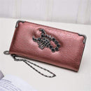 2016 Hot Fashion Metal Skull Pattern PU Leather Long Wallets Women Wallets Portable Casual Lady Cash Purse Card Holder Gift-Winre Red Scorpion-JadeMoghul Inc.