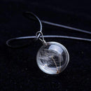 2016 Hot sale Crystal Glass Ball Dandelion Necklace Long Strip Leather Chain Pendant Necklaces For Women Jewelry Gift-1-JadeMoghul Inc.