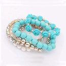 2016 hot sale European bracelet fashion mix beads bracelet stretch bracelet flower temperament bracelet Women Fashion Jewelry-Blue-JadeMoghul Inc.