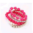 2016 hot sale European bracelet fashion mix beads bracelet stretch bracelet flower temperament bracelet Women Fashion Jewelry-Red-JadeMoghul Inc.