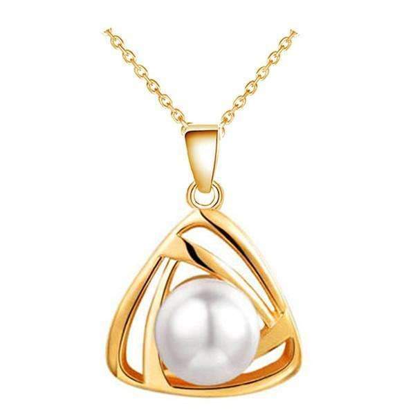 2016 New Fashion Brand Bridal Jewelry Set Silver Color Simulated Pearl Pendant Necklace Earrings Rings Jewelry Sets 29073-gold white 1-JadeMoghul Inc.