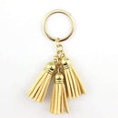 2016 New Fashion Women Casual Triple Leather Tassels Women Keychain Bag Pendant Alloy Car Key Chain Ring Holder Trendy Jewelry-Gold Cheese-JadeMoghul Inc.