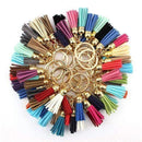 2016 New Fashion Women Casual Triple Leather Tassels Women Keychain Bag Pendant Alloy Car Key Chain Ring Holder Trendy Jewelry-Random Mix Colors-JadeMoghul Inc.