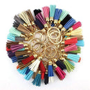 2016 New Fashion Women Casual Triple Leather Tassels Women Keychain Bag Pendant Alloy Car Key Chain Ring Holder Trendy Jewelry-Random Mix Colors-JadeMoghul Inc.