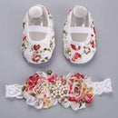 2016 Newborn Baby Girl Shoes Brand,white baptism,Toddler Infant Fabric Baby Booties Headband Set, Baby Walker First Walkers Shoe-2K2002-1-JadeMoghul Inc.