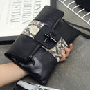 2017 Clutch Fashion Bag Genuine Leather Women Shoulder Bag Folded Envelope Evening Clutch Snake Skin Crossbody Hand Bags Female--JadeMoghul Inc.