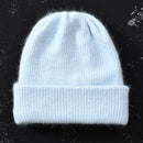 2017 New Winter Hat for Women Rabbit Cashmere Knitted Beanies Thick Warm Vogue Ladies Wool Angora Hat Female Beanie Hats AExp