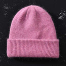 2017 New Winter Hat for Women Rabbit Cashmere Knitted Beanies Thick Warm Vogue Ladies Wool Angora Hat Female Beanie Hats AExp