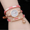New Design Girl Trendy 3-Layer PU Watch Bracelet
