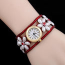 Fashion Girl Funny Design Resin Pearl Flower Decoration Watch