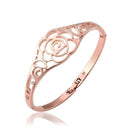 Factory Romantic Hollow Flower Rose Gold Women Bangle
