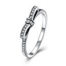 Bow Tie Shape Elegant Design Sterling Silver Zircon Ring