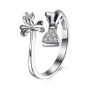 Bow Tie Flower Simple Design High Quality Silver Ring For Female