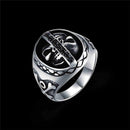 Boy Fantasy Imprisoned Devil Skull Engraving Stainless Steel Ring