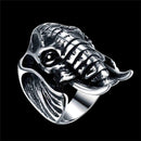Men Vintage Style Elephant Head Shape Stainless Steel Ring