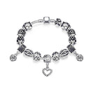Hot Sell Vintage Geometry Heart Shape Pendant Zircon Bracelet