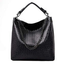 2017Chain Bucket Women Bag New Fashion PU Leather Women Shoulder Bag Big Luxury Brand Ladies Hand bags Large Tote Bag Sac A Main-Black-China-33cm-JadeMoghul Inc.