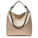 2017Chain Bucket Women Bag New Fashion PU Leather Women Shoulder Bag Big Luxury Brand Ladies Hand bags Large Tote Bag Sac A Main-Gold-China-33cm-JadeMoghul Inc.