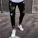 2018 Men Stylish Ripped Jeans Pants Biker Skinny Slim Straight Frayed Denim Trousers New Fashion skinny jeans men Clothes-1895-S-JadeMoghul Inc.