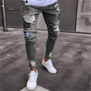 2018 Men Stylish Ripped Jeans Pants Biker Skinny Slim Straight Frayed Denim Trousers New Fashion skinny jeans men Clothes-1896-S-JadeMoghul Inc.
