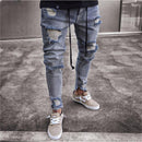 2018 Men Stylish Ripped Jeans Pants Biker Skinny Slim Straight Frayed Denim Trousers New Fashion skinny jeans men Clothes-1897-S-JadeMoghul Inc.