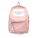 2018 MENGHUO Brand Design Badge Women Backpack Bag Fashion School Bag for Girls Female Chain Backpack Lady Shoulder Bag Mochilas-Pink-L30 W11 H41cm-JadeMoghul Inc.
