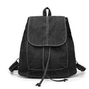 2018 New Denim Canvas Women Backpack Drawstring School Bags For Teenagers Girls Small Backpack Female Rucksack Mochilas Feminina-Black-JadeMoghul Inc.