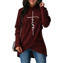 2018 New Fashion Faith Print Kawaii Sweatshirt Femmes Sweatshirts Hoodies Women Youth Female Pockets Creative Plus Size-Red-XXL-JadeMoghul Inc.