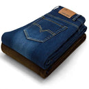 2018 New Men Activities Warm Jeans High Quality Famous Brand Autumn Winter Jeans warm flocking warm soft men jeans-Blue-28-JadeMoghul Inc.