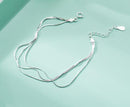 2018 New Simple Multilayer Tassel Snake chain Bracelet Genuine 100% 925 Sterling Silver jewelry for women chrismas gift-3 line-19.5cm-JadeMoghul Inc.