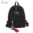 2018 Retro Velvet School Backpack For Girl Simple Design Minimalist Women Backpack Shoulder Bag Female Rucksack Bagpack Mochila-Black 2-China-40x30x10cm-JadeMoghul Inc.