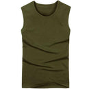 2018 Summer Men's fashion Tank Tops O neck sleeveless vest Male 100% cotton Fitness Vests Man Korean slim tee shirts Asian S-XXL-O neck Amry-S-JadeMoghul Inc.