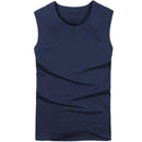 2018 Summer Men's fashion Tank Tops O neck sleeveless vest Male 100% cotton Fitness Vests Man Korean slim tee shirts Asian S-XXL-O neck Blue-S-JadeMoghul Inc.