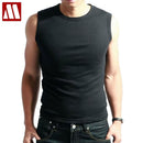 2018 Summer Men's fashion Tank Tops O neck sleeveless vest Male 100% cotton Fitness Vests Man Korean slim tee shirts Asian S-XXL-O neck White-S-JadeMoghul Inc.