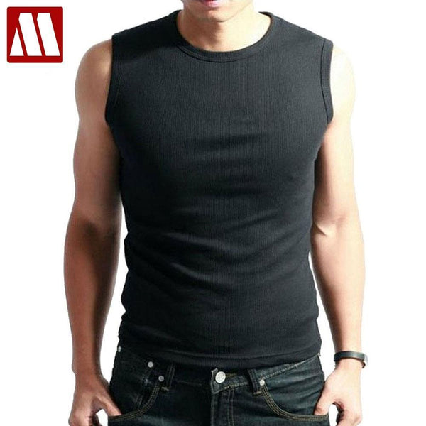 2018 Summer Men's fashion Tank Tops O neck sleeveless vest Male 100% cotton Fitness Vests Man Korean slim tee shirts Asian S-XXL-O neck White-S-JadeMoghul Inc.