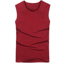 2018 Summer Men's fashion Tank Tops O neck sleeveless vest Male 100% cotton Fitness Vests Man Korean slim tee shirts Asian S-XXL-O neck Wine-S-JadeMoghul Inc.