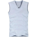 2018 Summer Men's fashion Tank Tops O neck sleeveless vest Male 100% cotton Fitness Vests Man Korean slim tee shirts Asian S-XXL-V neck Gray-S-JadeMoghul Inc.
