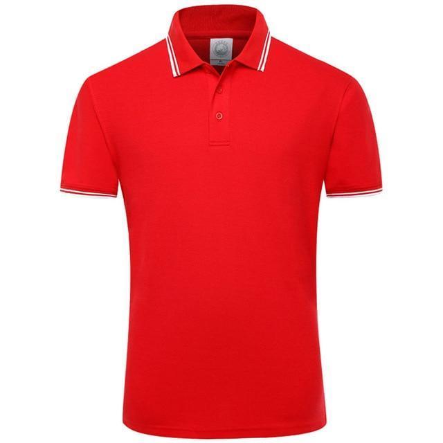 2018 Summer Style Cotton Man Polo Shirts Solid Color Short Sleeve Slim Breathable Famous Brand Men's Polos Shirts Male Tops XXXL-Red-XS-JadeMoghul Inc.