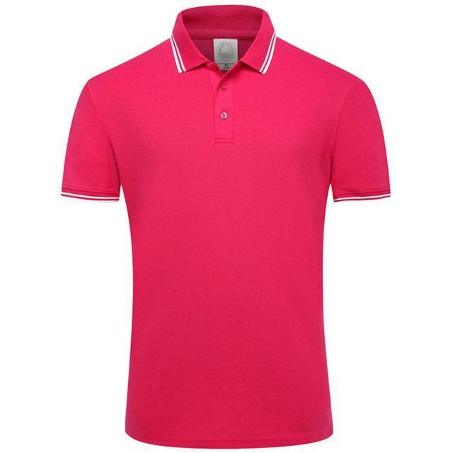 2018 Summer Style Cotton Man Polo Shirts Solid Color Short Sleeve Slim Breathable Famous Brand Men's Polos Shirts Male Tops XXXL-Rose-XS-JadeMoghul Inc.