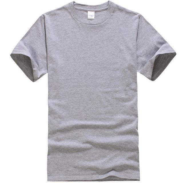 2018 T Shirt Men New Solid color T Shirt Mens Black And White 100% cotton T-shirts Summer Skateboard Tee Boy Hip hop Tshirt Tops-Gray-M-JadeMoghul Inc.