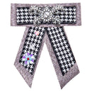 Fashion Statement Style Bowknot Inlay Glass Fabric Women Brooch