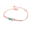 Lady Unique Fresh Style Blue Resin Diamond Decoration Alloy Bracelet