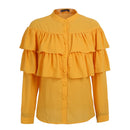 Fashion Woman New Falbala Lace Chiffon Slim Blouse