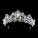 Classical Silver Color Pave Rhinestone Crown Wedding Hair Hoop
