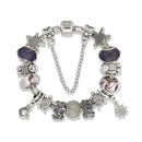 Women Handmade Shiny Glass Decoration Star Fish Turtle Shape Bead Copper Bracelet