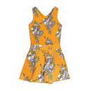 2Pcs/set Women Flower Pattern Printed V-neck Camisole+Shorts Chiffon Suit