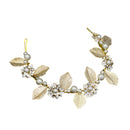 Brides Baroque Golden Leaves Shape Handmade Imitation Pearls Rhinestone Hair Jewelry