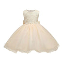 New Arrived Pretty Sleeveless Lace Tulle Backless Bowknot Elegant Latest Children Dress Designs Party Tutu Dress