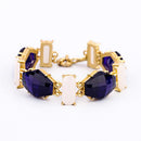 Adjustable Fashion Ladies Elegant Gold Bracelet Materials Big Black White Acrylic Snap On Bracelet